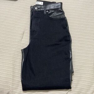 Abercrombie&Fitch mixed fabric curve love ultra high rise 90s straight jeans